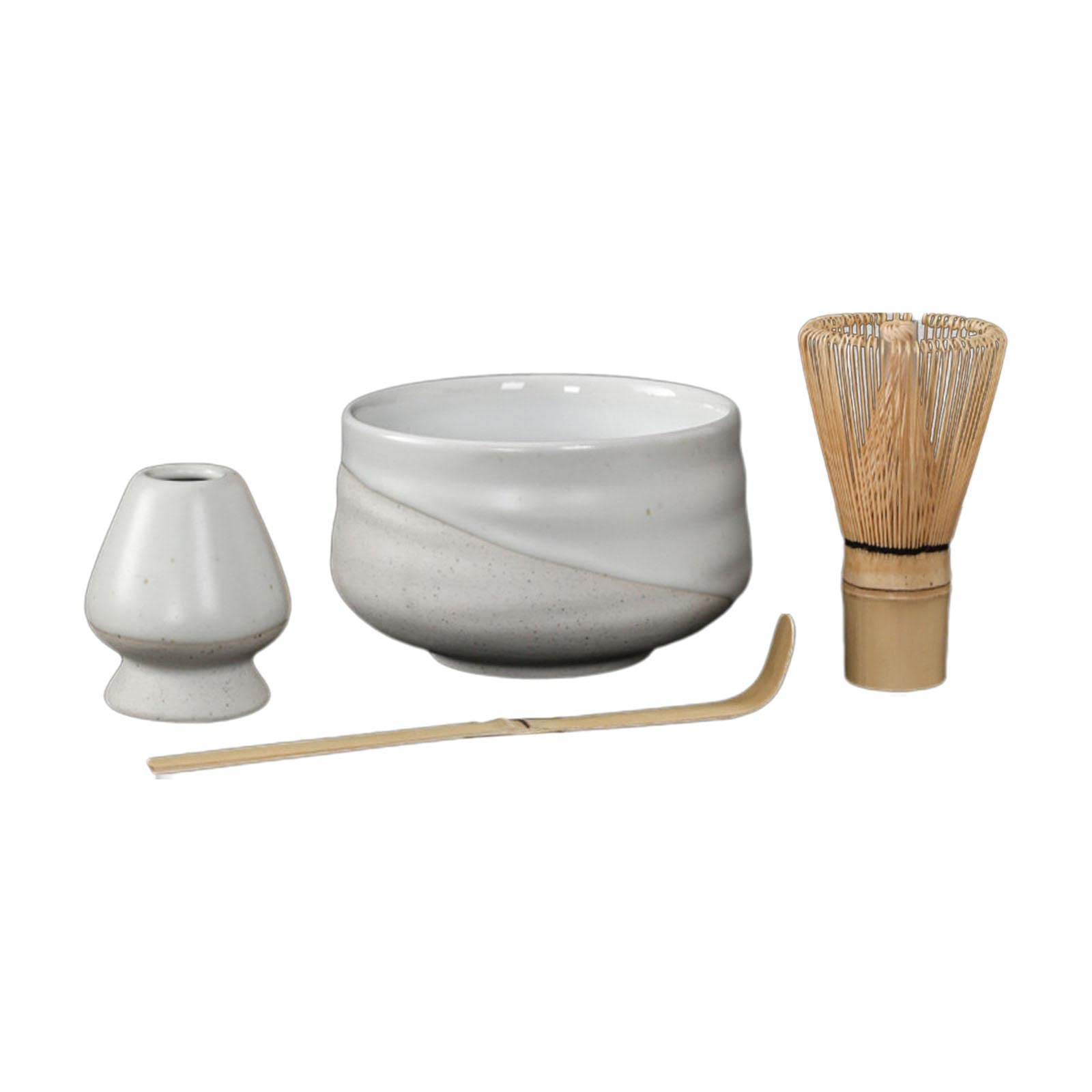 4 Pezzi Matcha Set Cerimonia del tè Frusta Matcha Frusta Supporto Cucchiaino Utensili Strumenti per Bevande Famiglia Amici Amanti del tè