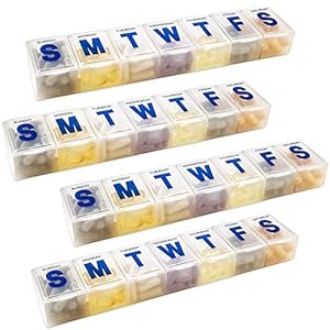 Weekly Pill Organizer – 7-Day Pill Planner Extra Large Pill Planner and Daily Pill Organizer and Medicine Reminder…