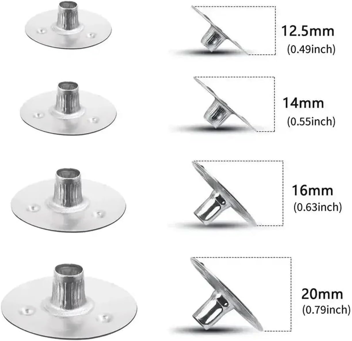 Candle Wick Tabs 1000PCS Candle Wick Tabs Metal Sustainer Multi-Purpose Base 20/16/14/12.5mm for Wide Variety Wicks(16mm)