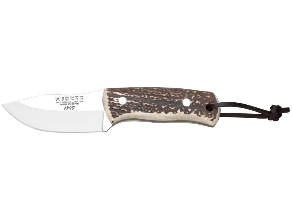 Joker Bushcraft Messer Erizo CB75, Bocote Holzgriff – 7,5 Cm MOVA Klinge, Mit Lederscheide