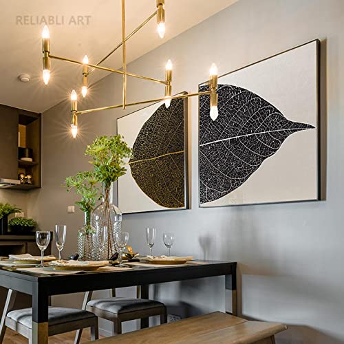 Peinture sur toile or et papillon pour salon moderne affiche chic 80x80cm