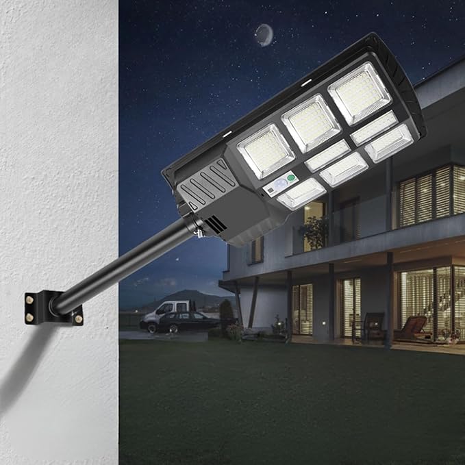 2X Palo Per Lampione Solare 48 Cm Staffa Nera Per Lampione Stradale Supporto Per Faro Led Da Esterno Palo per Antenna TV Braccio Per Muro Parete