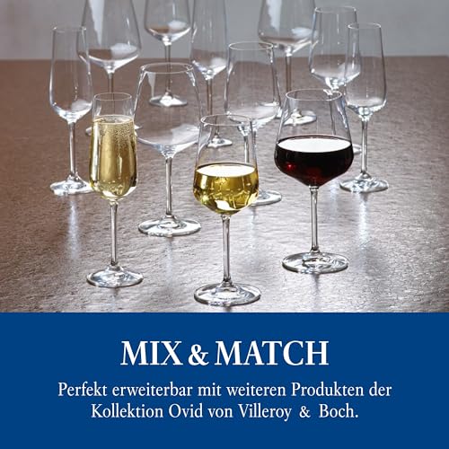 Villeroy-Boch-Ovid-Elegant-White-Wine-Glasses-Crystal-Glasses-4-Piece-Set-1275-oz-capacity-Clear Villeroy Boch Ovid Elegant White Wine Glasses Crystal Glasses 4 Piece Set 1275 oz capacity Clear