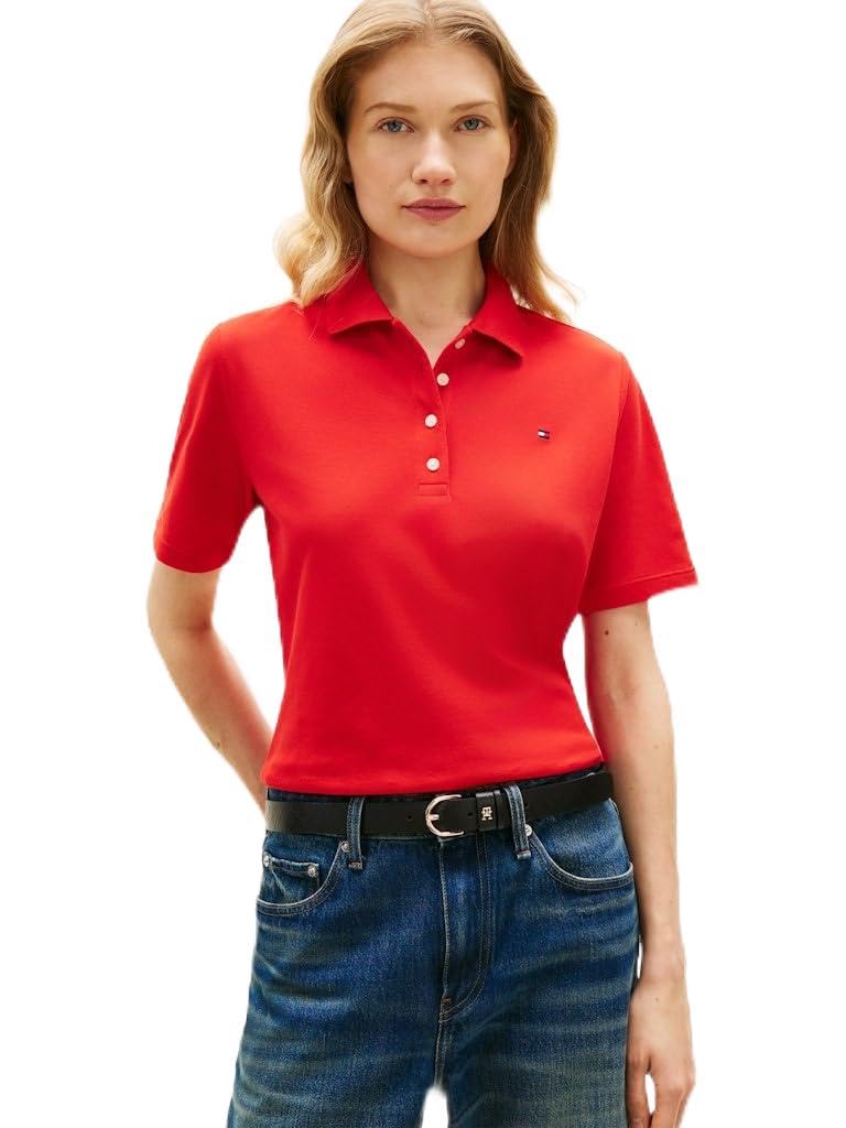 Tommy Hilfiger Women's 1985 Reg Pique Polo Ss Ww0Ww43224, Orange, M
