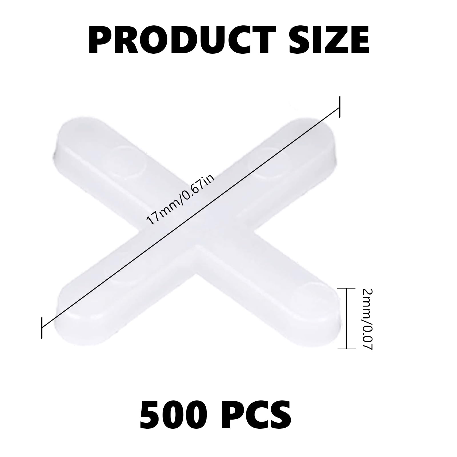 500 Pezzi Croce per Piastrelle, Distanziatori per Piastrelle, 2mm Distanziatori a Croce in Plastica per Autolivellante per Pareti, Piastrella