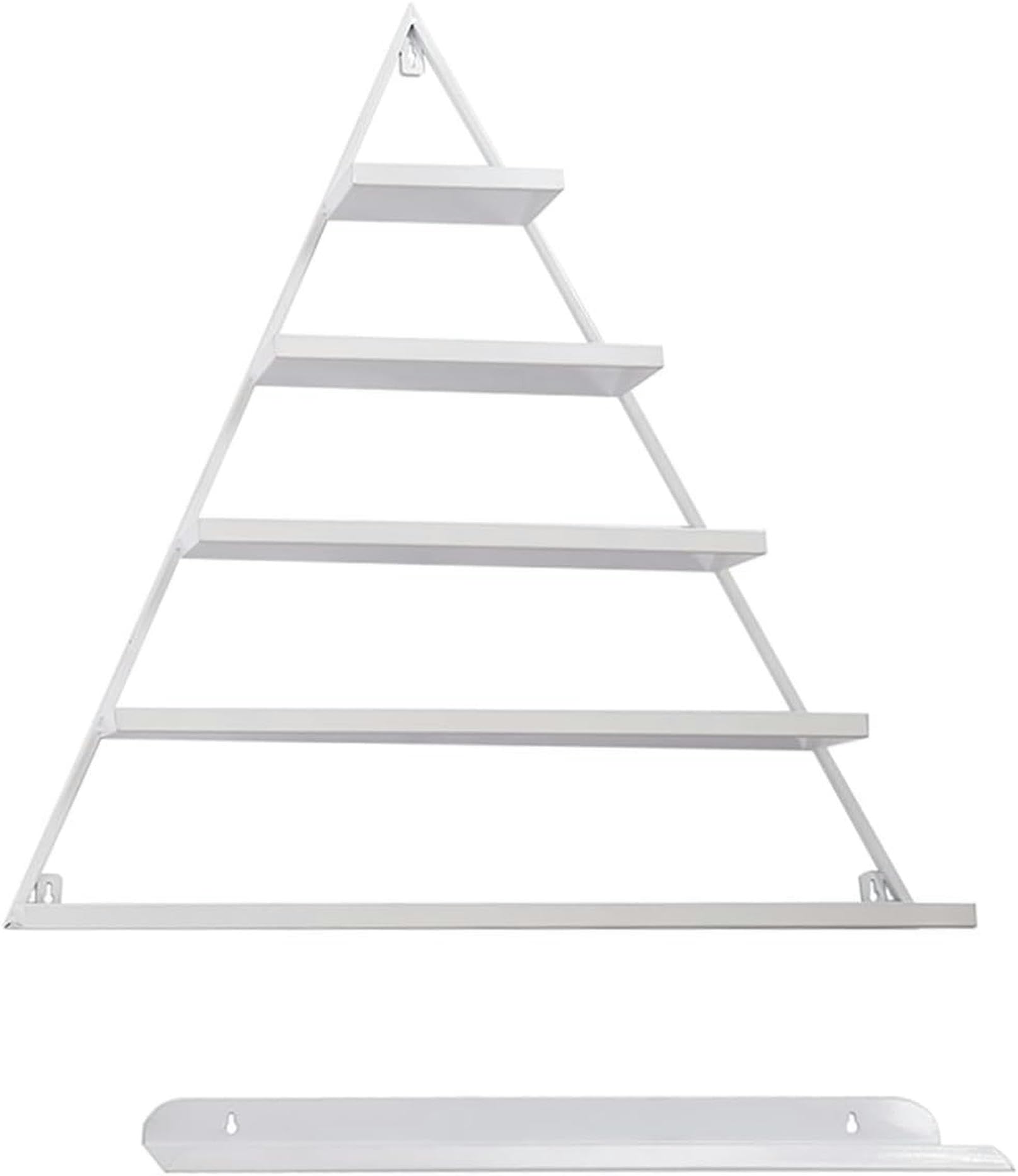 Porta smalti triangolari Bianchi, Porta Cosmetici da Parete, espositore in Metallo per Centri estetici, Centri estetici e casa (Set da 2)