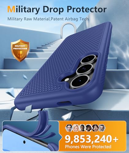 Image of FNTCASE for Samsung Galaxy S25 FE Case: Shockproof Protective Lightweight with Screen Protector Duty Rugged Cell Phone Cover Non Slip, Military Grade Drop Protection for S25FE(Navy Blue)