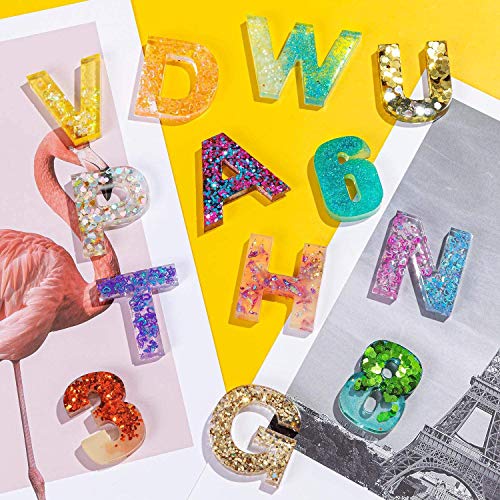 Alphabet Silicone Resin Molds Backward, Sturdy Letter Number Silicone Molds for Resin, Epoxy Molds for Making Keychain Pendant Jewelry, Necklace, Earrings, Craft Decoration