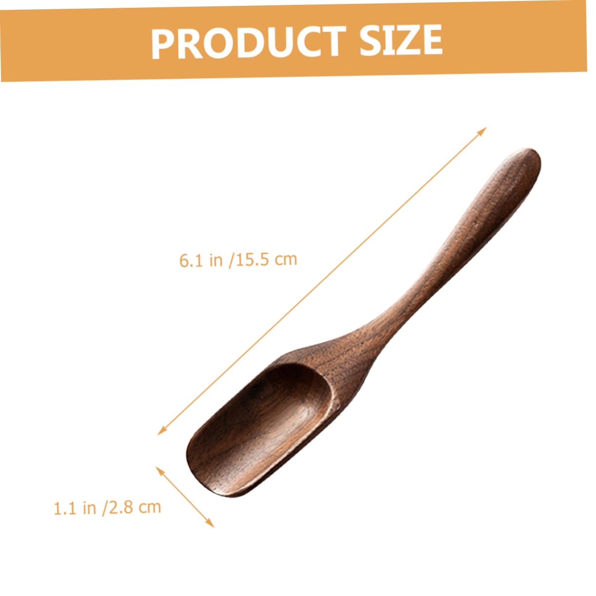 Unomor Household Tea Scoop Portable Tea Spoon Kitchen Gadget Long Handle Black Walnut Wood Tea Spo