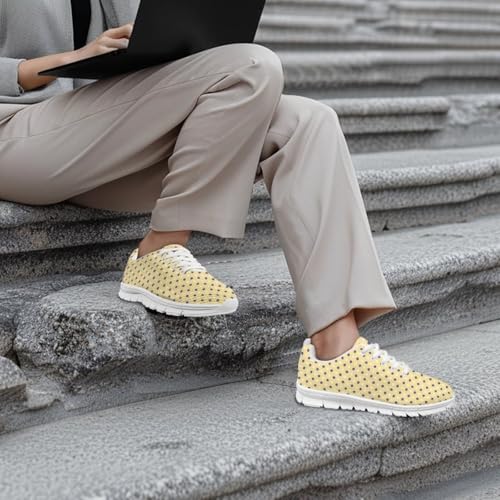 SYtrade Sneakers for Womens Lace Up Running Tennis Shoes White Sole2