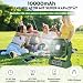 Camping Ventilator mit Akku, Leiser Zelt Ventilator mit LED Licht & Haken, 8-30 Std. Laufzeit, Tragbarer Ventilator mit Powerbank, Timer & Fernbedienung 10000mAh, Ideal für Camping, Outdoor, Wohnmobil