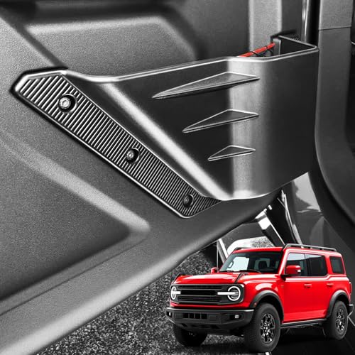 XWQZ 2PCS Front Door Storage Pockets for Ford Bronco Accessories 2025,Side Organizer Box Insert Cup Holder fit Bronco 2/4-Door 2021 2022 2023 2024 Replacement Expansion Interior Accessories