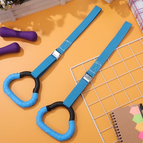 Anillas gimnásticas con correas ajustables 1m, diseño azul miniatura 7