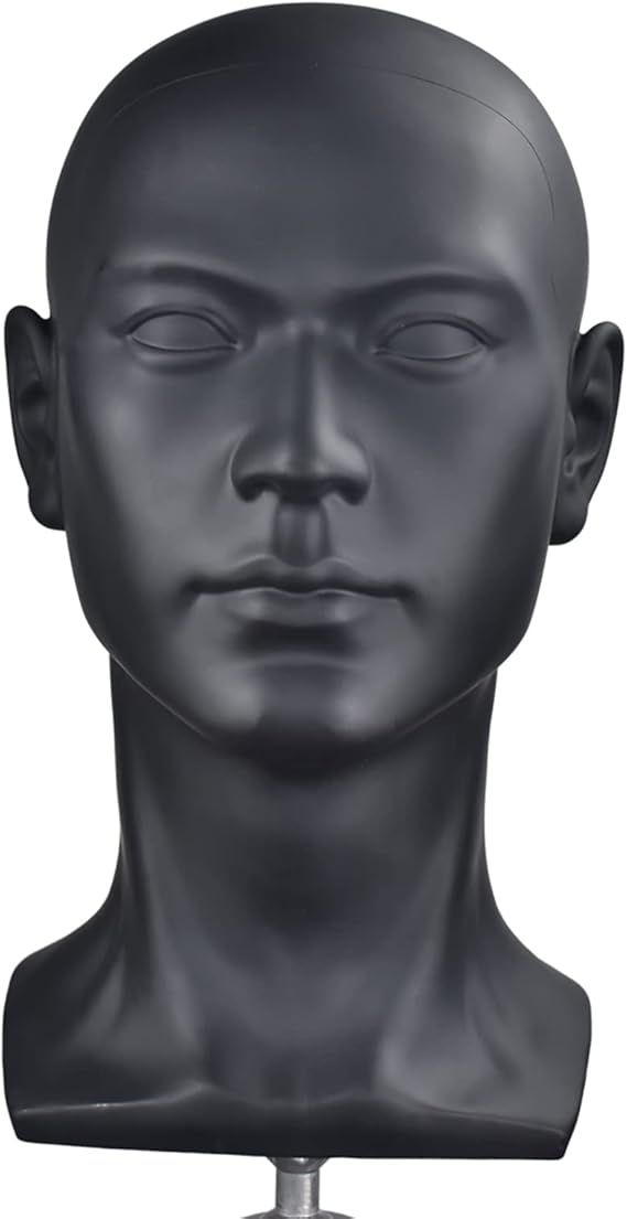 Plastic Men Mannequins Head Dummy Realistic Male Wig Mannequin Dummy