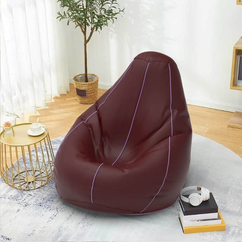 Bean Bag Chair Cover | Size: 1XL | Color: Maroon Lavender | Without Beans | Premium Leatherette Cover (CMFYPPNG1134)-image-44