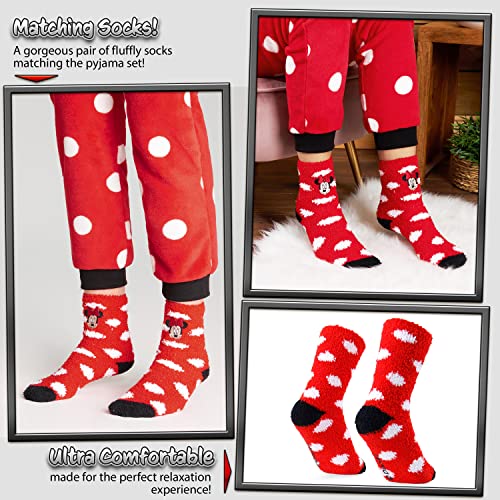 Disney-Pijama-Mujer-Invierno-de-Polar-con-Calcetines-Stitch-Mickey-Minnie-Baby-Yoda