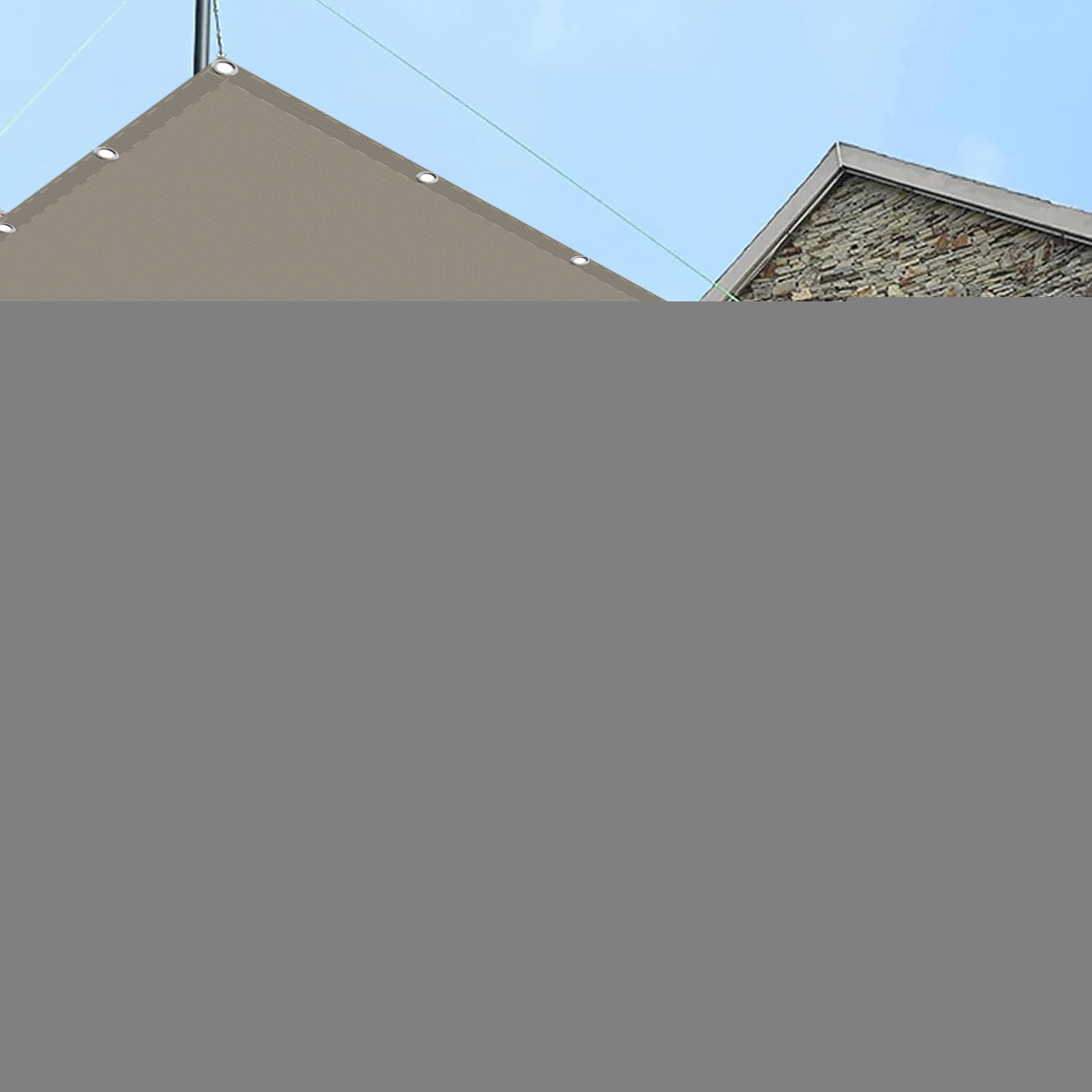 Toile imperméable rectangulaire anti-UV 98% avec œillets pour patio et extérieur