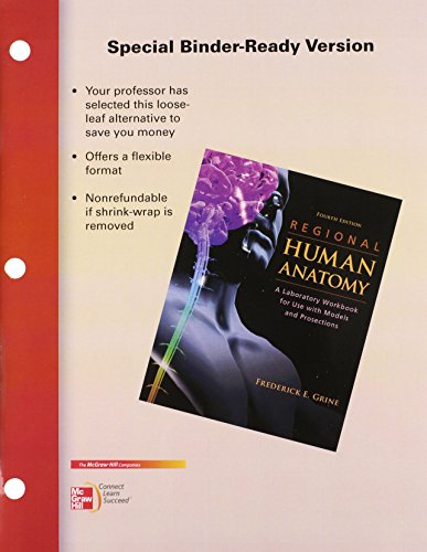 Loose Leaf Version of Regional Human Anatomy Lab Workbook