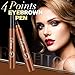 Produktbild 4 Points Eyebrown Pen, 4 Tip Liquid Augenbrauenstift, Eyebrow Tattoo Pen Microblading, 3D Wasserdichter Natürlicher Microblade Tattoo Eyebrow Enhancers Brow Pen (Dunkelbraun)