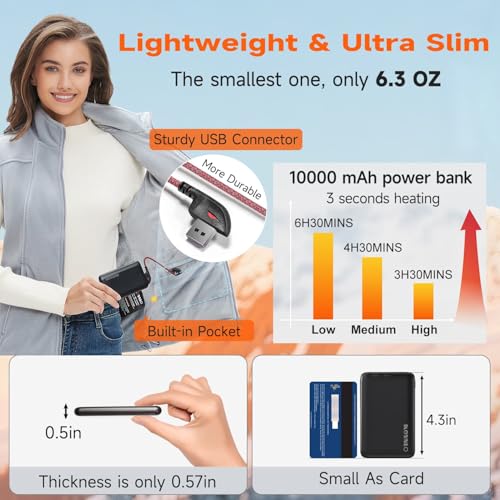 KOVNLO Heated Vest Women with Battery Pack Included, Smart Electric Lightweight Heated Jacket4