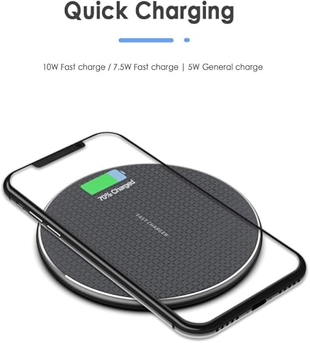 Cargador inalámbrico para iPhone y Samsung, almohadilla de carga rápida con USB C, compatible con protocolo PD (sin adaptador de CA)