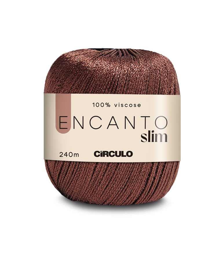 CIRCULO Encanto Slim Yarn 100% Viscose - Luxury & Shine - Sport Weight Yarn - 262 yds, 3.52 oz - Color 7382 - Chocolate
