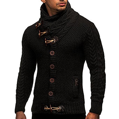 Preisvergleich Produktbild Cramberdy Herren Pullover, Lange Ärmel Einfarbig Sweatshirt Strickpullover Strickpulli Casual Slim-Fit Herren Tops Pullis Hoodie Blusen Oberteil Sweater Herren T-Shirt Herrenhemden Shirt Cardigan