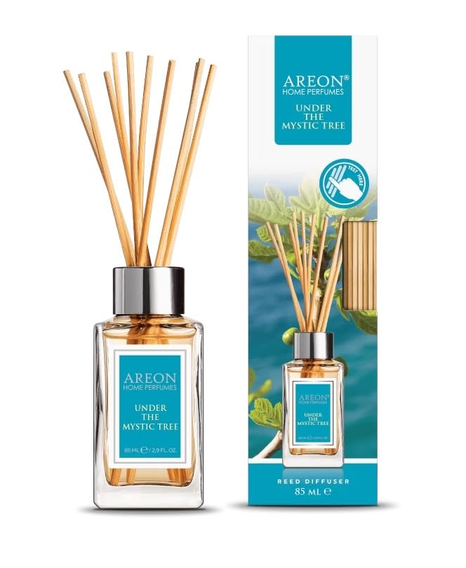 AREONHome Luxury Perfume Reed Diffuser + 10 Rattan Reeds, Under tha Mystic Tree 85 ml