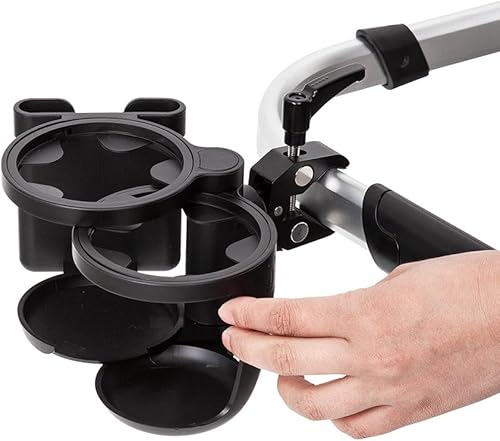 Miniatura 4 de HOUSBAY Portavasos universal para cochecito con soporte para teléfono, portavasos 3 en 1, gran calibre, botella de leche y soporte para bebidas