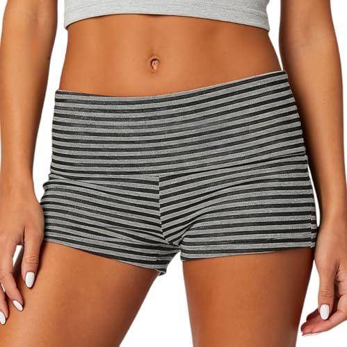 Image of KMBANGI Womens Fold Over Shorts Elastic Waist Y2k Lounge Shorts Foldover Cute Pajama Micro Bottoms Mini Shorts Sleepwear