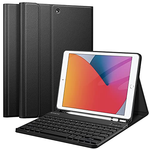 One-Day Sale: Up to 80% Off Fintie Keyboard Case for iPad 9th / 8th / 7th Generation (2021/2020/2019) 10.2 Inch, Soft TPU Back Stand Cover with Pencil Holder, Magnetically Detachable Wireless Bluetooth Keyboard, Black