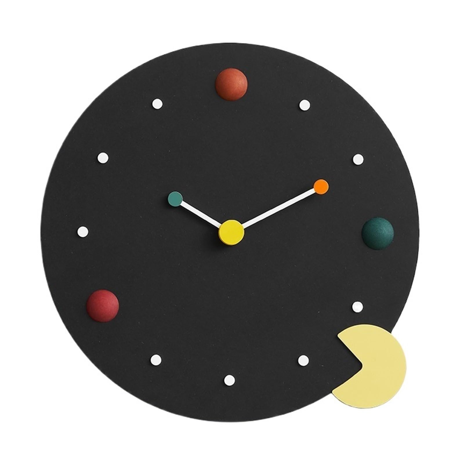S5b8W3g7 Modern Quartz Modern Minimalist Wall Clock Silent Operation Battery-Powered Geometric Design Wall Clock(Black)