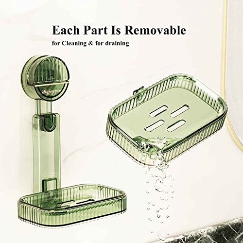 Soap Holder, Suction Cup Double Layers Soap Dish For Bar Soap, Strong Sponge Holder For Shower, Bathroom, Tub And Kitchen Sink, Removable, Clear #TOP3