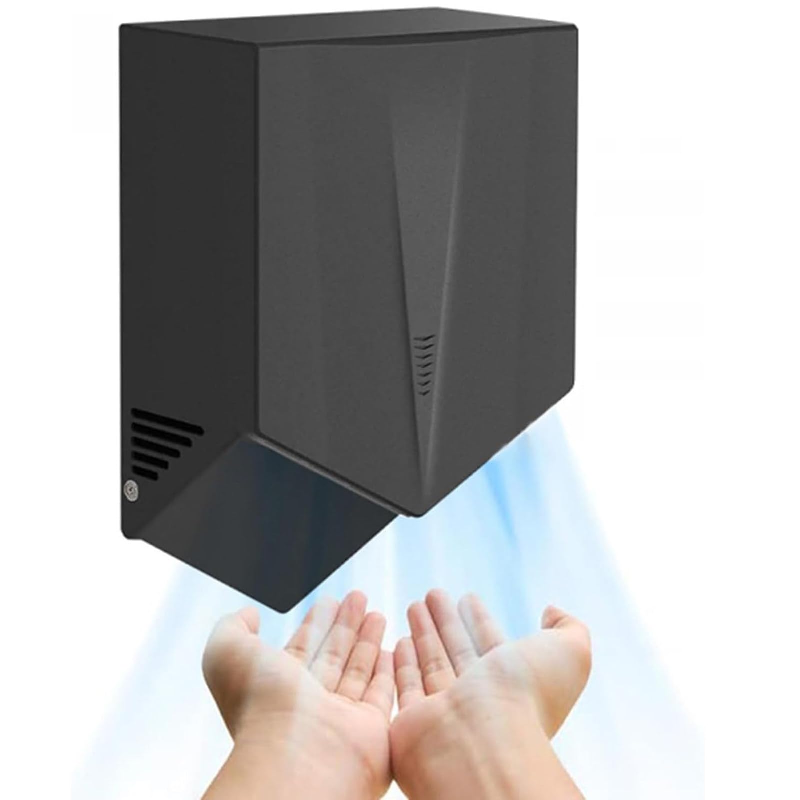 Asciugamani Elettrico da 1500W,Asciugamani Elettrico 6-10 Secondi per Asciugare, Asciugamani Automatico a Parete,Asciugamani Automatico a Induzione per Cucina,Bagno E Toilette,Black