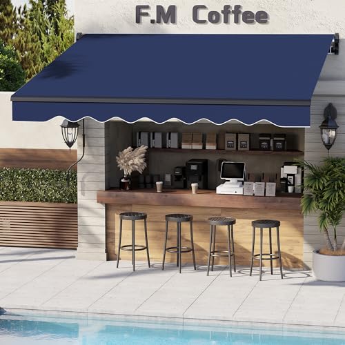 Dragosum K01 10'X8' Patio Retractable Awnings Uv Protection Sun Shade Window Door Shelter cover