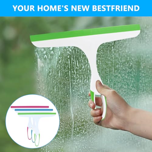 Image of Squeegee for Glass Doors, Bathroom Squeegee for Cleaner, Window Cleaning Squeegee Door,Small for Shower Glass- 6pcs Plastics