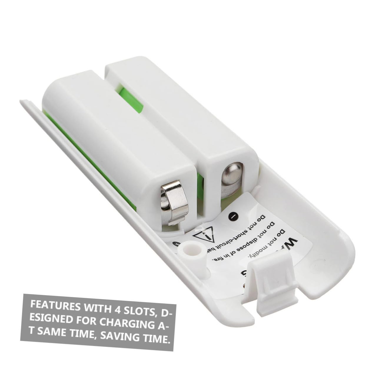 POPETPOP Adattatore per Batteria Slot Stazione di Ricarica Batteria Cavo USB Caricabatterie Compatto in Plastica Bianca Ricarica Pile Ovunque