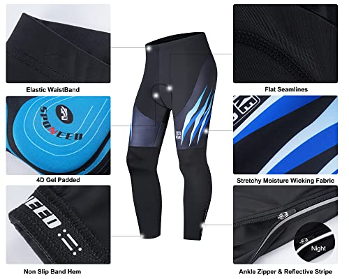 Conjuntos masculinos de manga comprida para ciclismo e calça de ciclismo, Azul, preto, GG