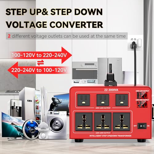 Olteanp OLTEANP-3000VA 3000 Watt Voltage Converter Auto Transformer Heavy Duty Step Up/Down Power Converter 220V To 110V thumb #4