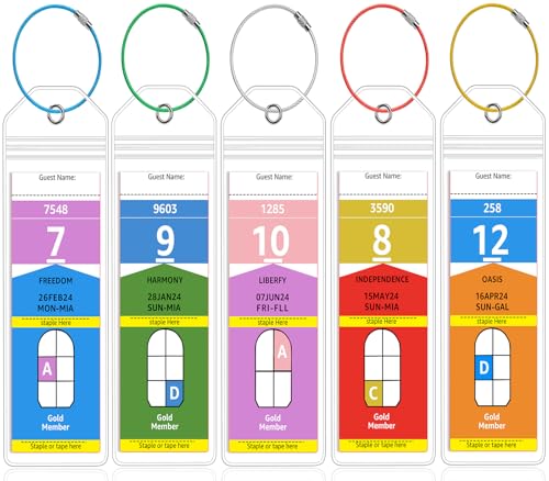5 Pack Cruise Luggage Tag Holder for Royal Caribbean & Celebrity Ships in 2024-2025 by FUNMCAN, Narrow Clear Plastic Luggage Tags for Travel Suitcases Cruise Ship Essentials & Accessories Must Haves