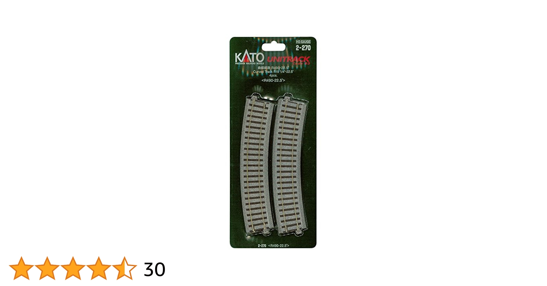 (未使用･未開封品)　KATO HOゲージ 曲線線路 R490-22.5° 4本入 2-270 鉄道模型用品 lok26k6 Amazon | KATO HOゲージ 曲線線路 R490-22.5° 4本入 2-270 鉄道