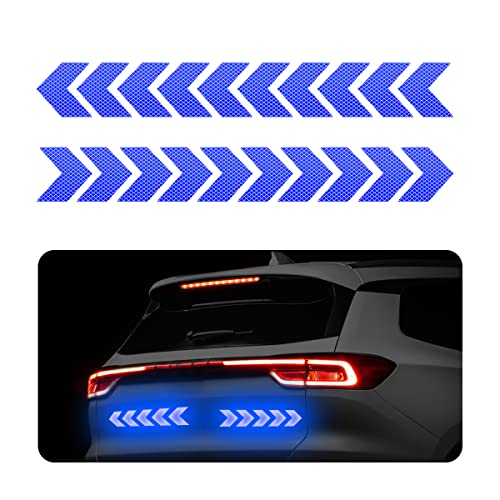 JNNJ 2Pcs Cinta Reflectante de Seguridad para Coches, Adhesivos Reflectantes Impermeables, Autoadhesivos de Alta Resistencia, Universal para Coche Camión Moto Bicicleta Remolque（Azul）