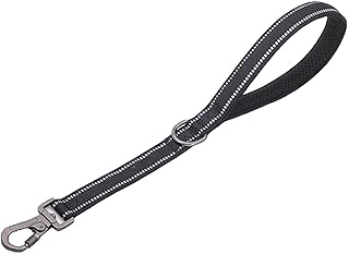 JSBWSFA 1 Pcs Dog Leash,Reflective Design Heavy Duty Short Nylon Dog Lead,Perfect for Medium to Large Dogs for Adventurous Active Dogs with Simple D-Buckle (Black 47cm)