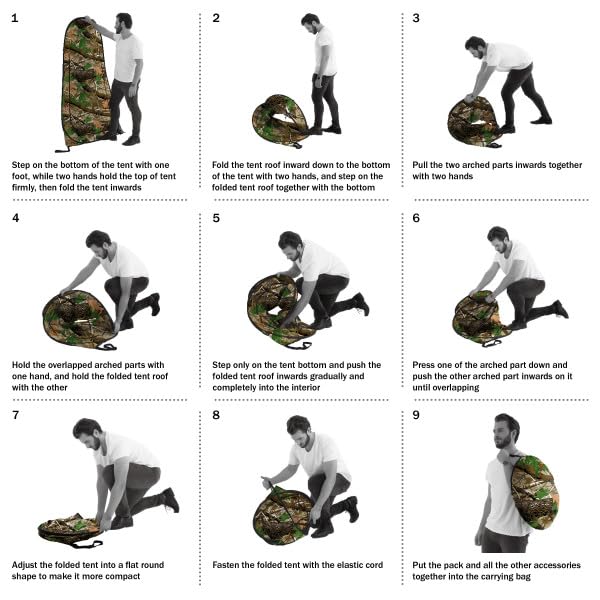 Pop Up Pod - Tienda de Ducha de Privacidad, Vestidor o Cubículo Portátil para Baño con Bolsa de Transporte para Camping, Playa o Tailgate de Wakeman Outdoors (Camo) miniatura 5