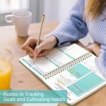 Undated Weekly Planner, Weekly To Do List Notebook with Goal & Habit Tracker Organizer, A5 Weekly Planner Notebook with Spiral Binding, 6.1" x 8.2" - Green - Image 4