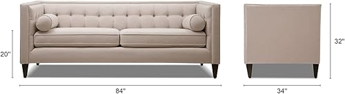 Miniatura 2 de Jennifer Taylor Home Kinsley - Sofá moderno copetudo esmoquin de 84 pulgadas, poliéster beige neutro cielo