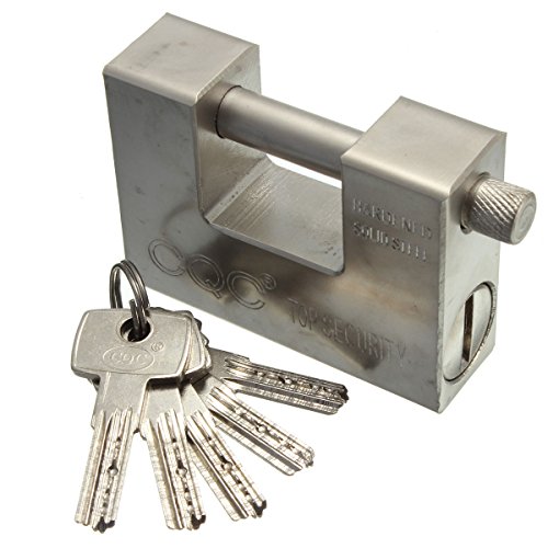 LEXPON Padlock Atomic Key Shutter Garage Door Lock 3.7" High Security Steel 94mm