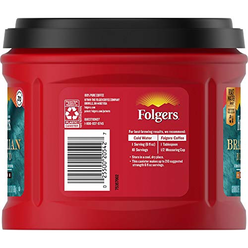 Image of Folgers Brazilian Blend Medium Roast Ground Coffee, 24.2 Ounces