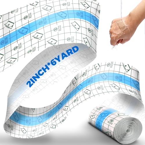BFONS Tattoo Aftercare Waterproof Bandages Roll 2 Inch x 6 Yard, Transparent Tattoo Cover Up Tape Second Skin Film Wrap Tattoo Supplies for Healing Protective Clear Sterile and Safe Bandages
