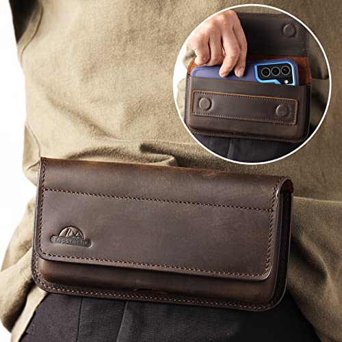 Topstache Large Leather Phone Holster, Flip Cell Phone Case with Belt Clip for Samsung S23 S22, iPhone 14 13 Pro Universally Compatible
Topstache Large Leather Phone Holster, Flip Cell Phone Case with Belt Clip for Samsung S22 S23, iPhone 14 13 Pro S